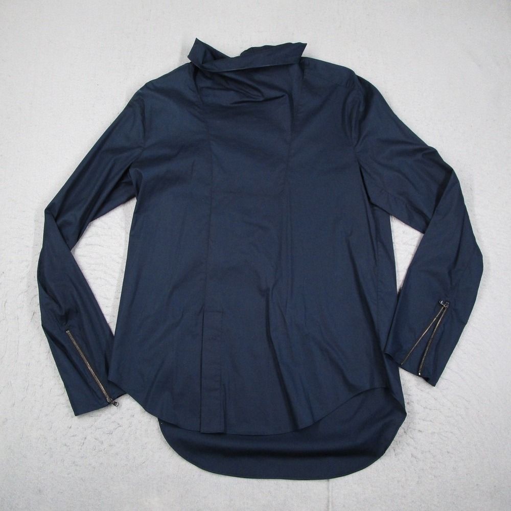 3.1 Phillip Lim Mens Navy Blue Zip Cuff Pullover Shirt S F113-2849SRPM